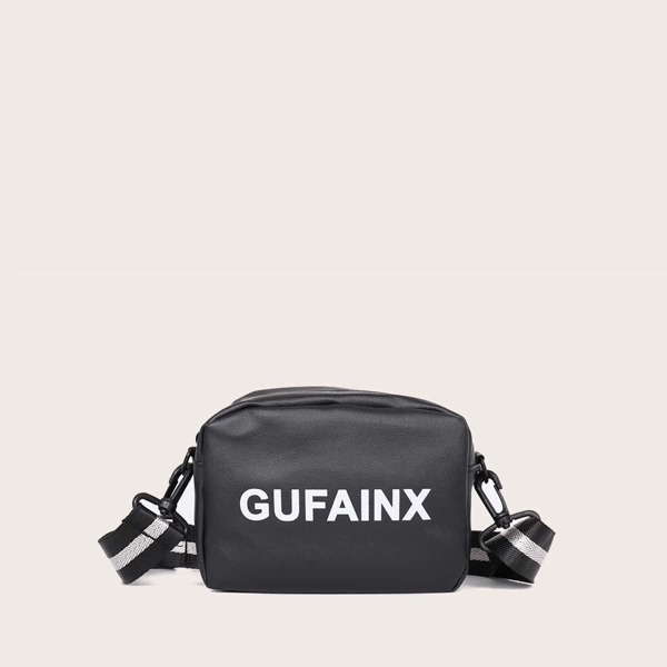 

Girls Letter Graphic Crossbody Bag, Black