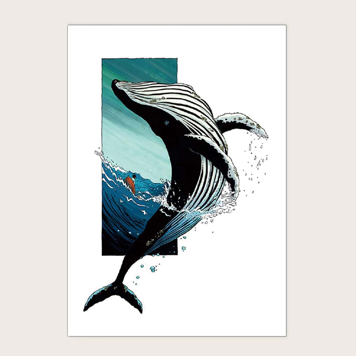 

1pc Whale Pattern Tattoo Sticker, Multicolor