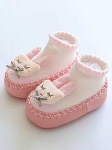 Calcetines de piso de bebé con diseño de conejo