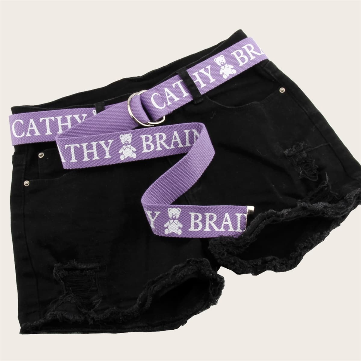 

Letter Graphic Tape Belt, Purple
