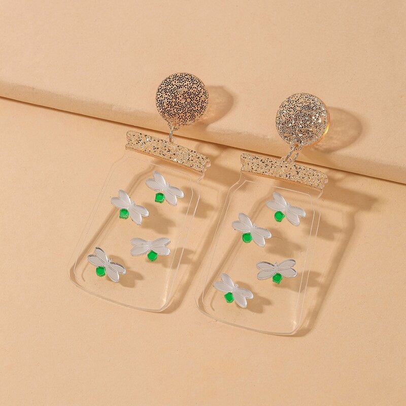 

Bottle Design Drop Earrings, Multicolor