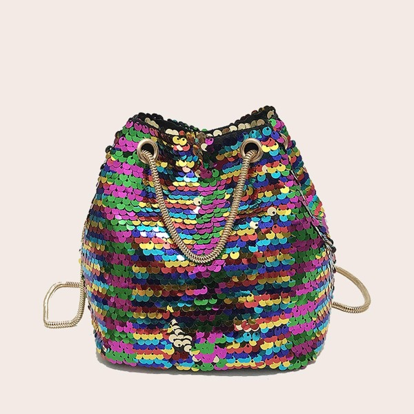 

Girls Allover Sequin Decor Tote Bag, Multicolor
