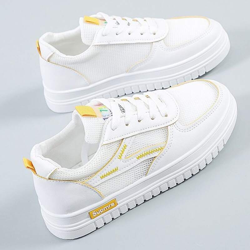 

Lace-up Mesh Sneakers, White
