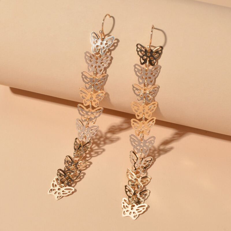 

Butterfly Decor Drop Earrings, Gold