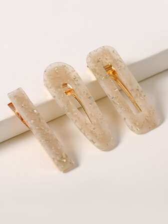 3入組幾何造型髮夾