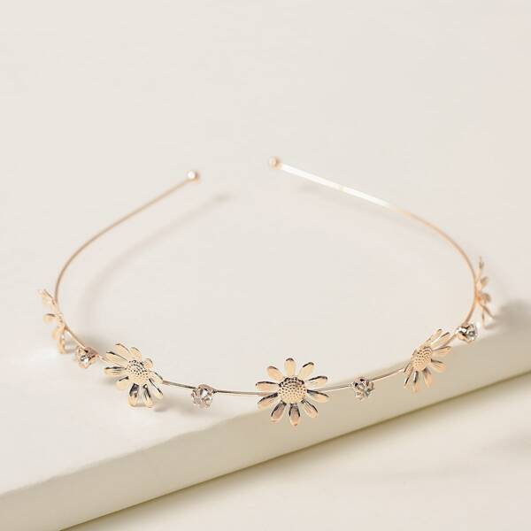 

Metal Flower Decor Hair Hoop, Gold