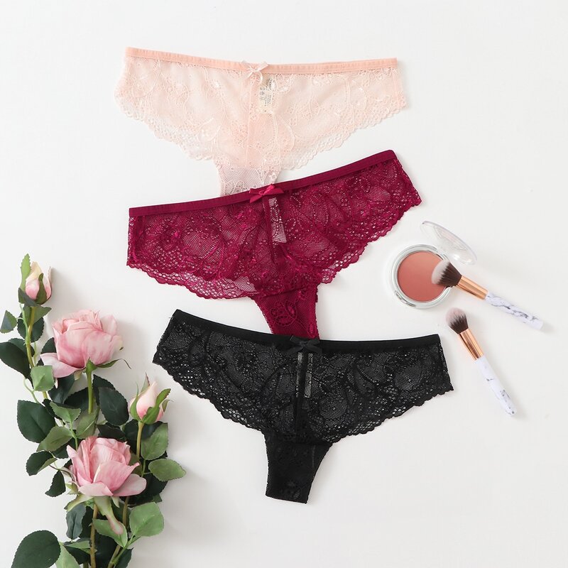 

3pack Floral Lace Panty Set, Multicolor