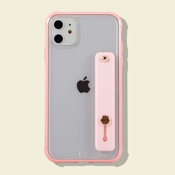 

1pc Hand Strap Phone Case, Clear