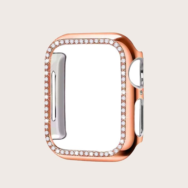 

1pc Rhinestone Decor iWatch Case, Gold