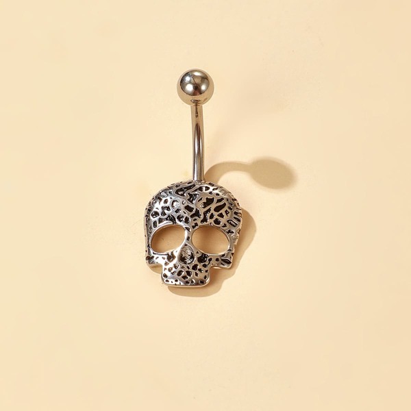 

Skull Decor Belly Ring, Silver
