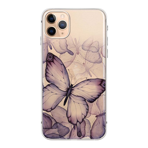 

1шт чехол для iPhone с принтом бабочки, Прозрачный