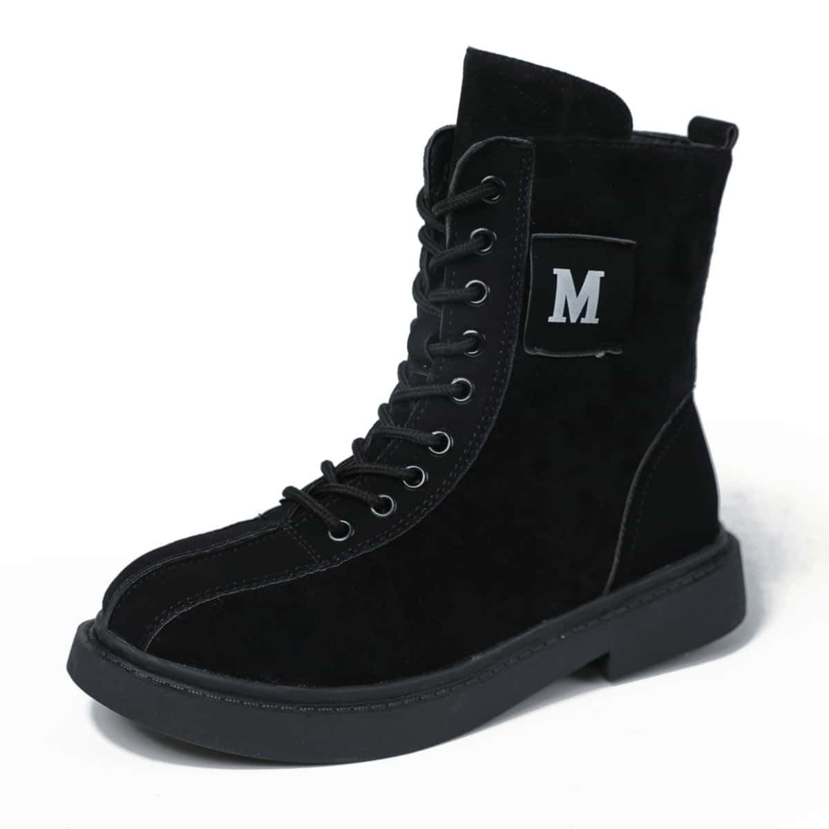 

Lace-up Combat Boots, Black
