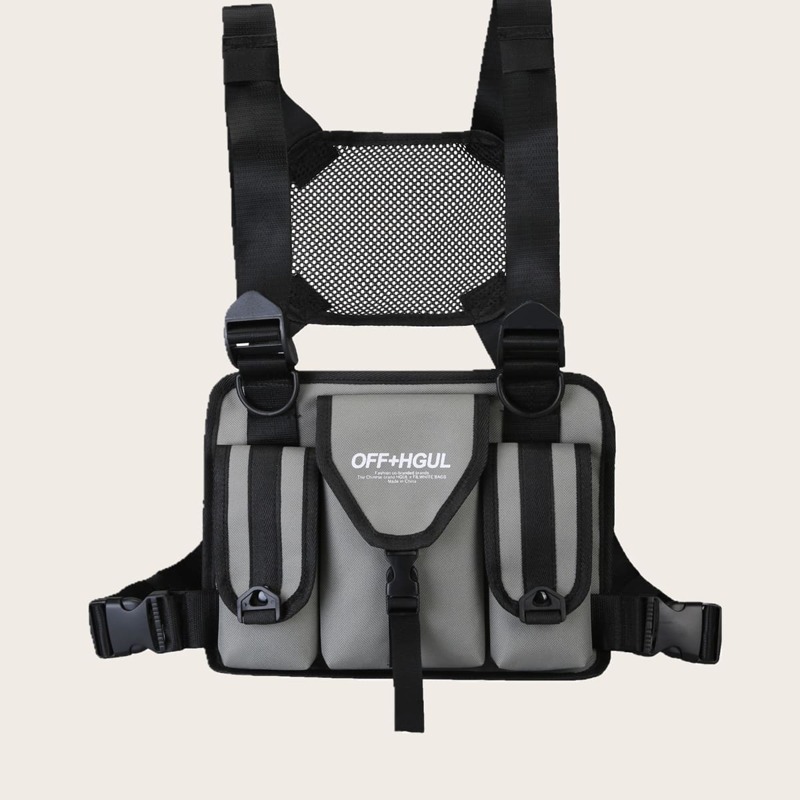 

Guys Letter Graphic Chest Bag, Grey
