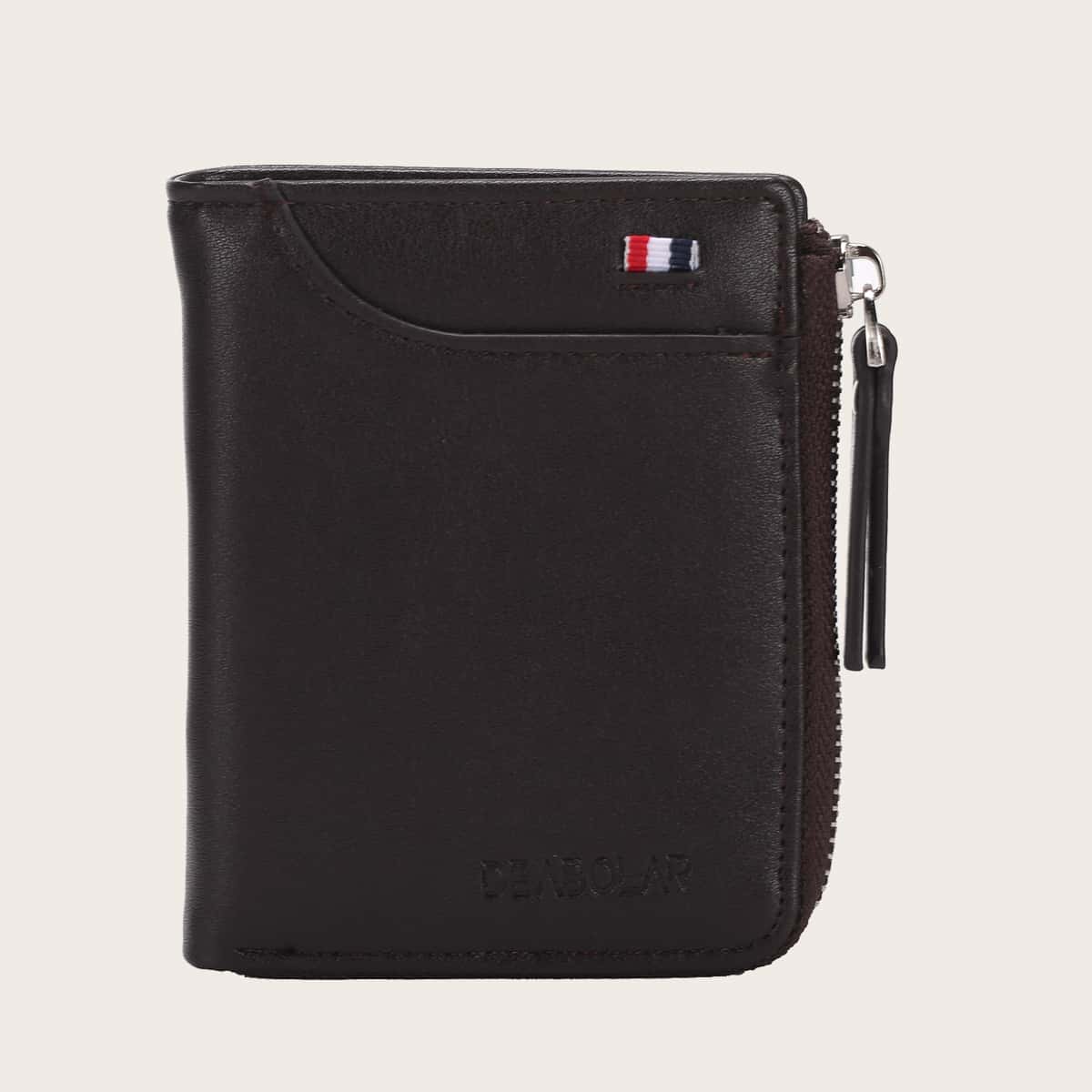 

Guys Zip Decor Purse, Coffee brown
