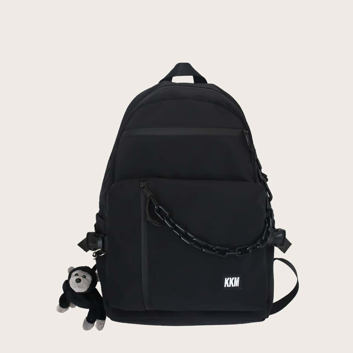 

Guys Chain Decor Backpack, Black