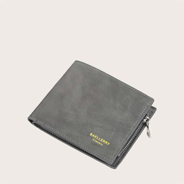 

Men Letter Graphic Purse With Card Holder, Black