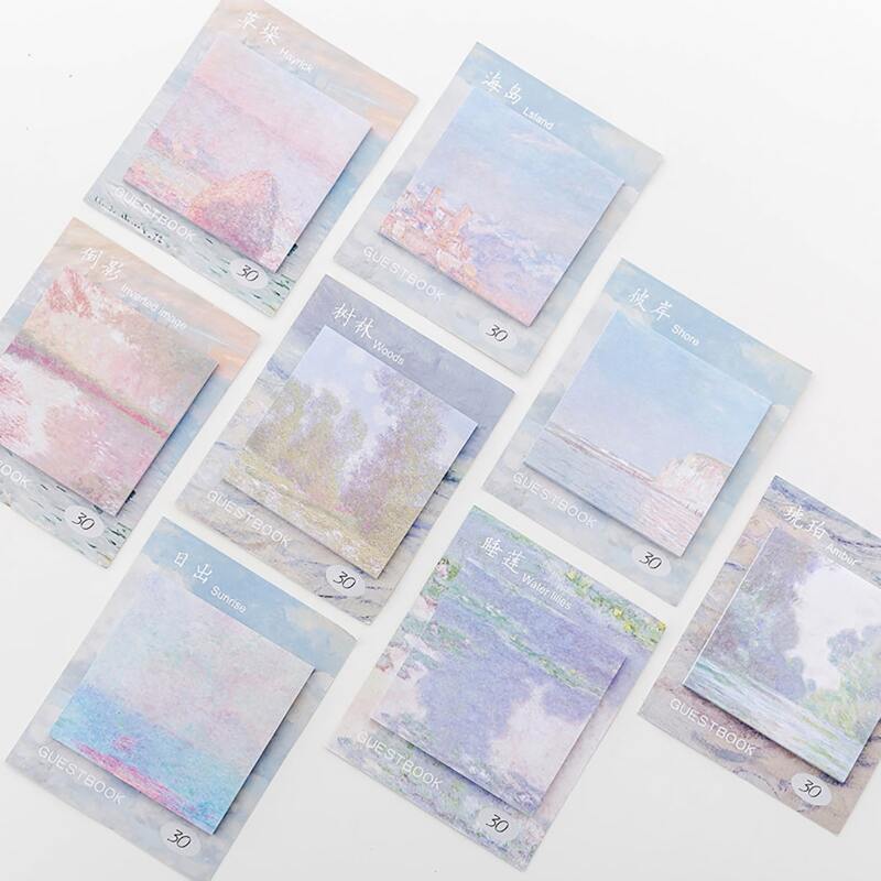 

3pcs Landscape Print Sticky Note, Multicolor