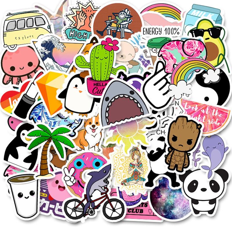 

Cartoon Animal Pattern Sticker 49pcs, Multicolor