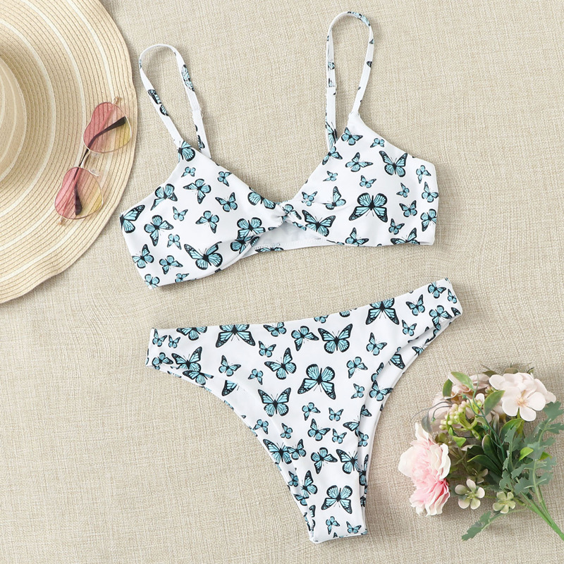 

Twist Butterfly Bikini Swimsuit, White