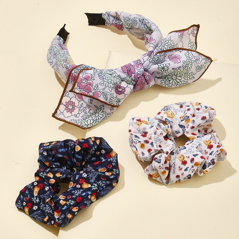 

3pcs Ditsy Floral Pattern Hair Accessory Set, Multicolor