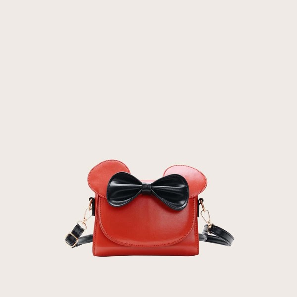 

Girls Bow Decor Crossbody Bag, Red