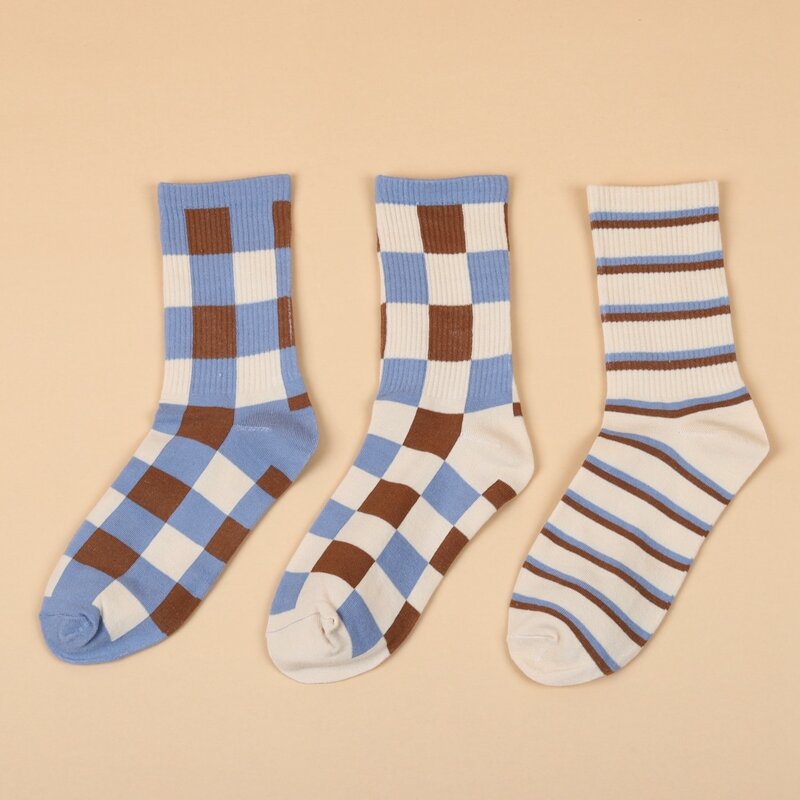 

3pairs Striped Pattern Socks, Multicolor