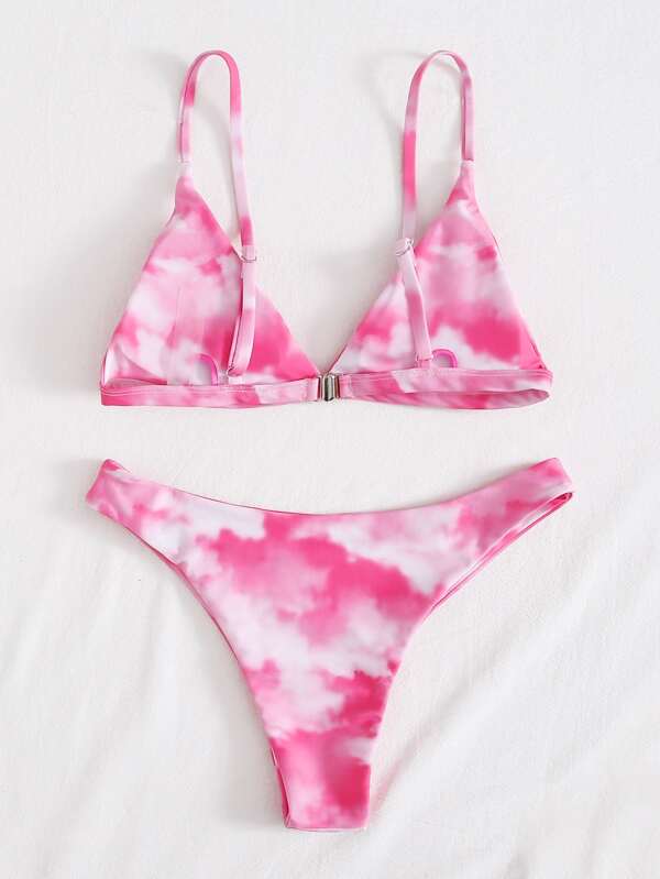 tie dye triangle bikini