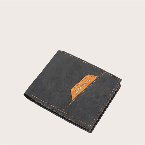 

Men Letter Graphic Purse, Black