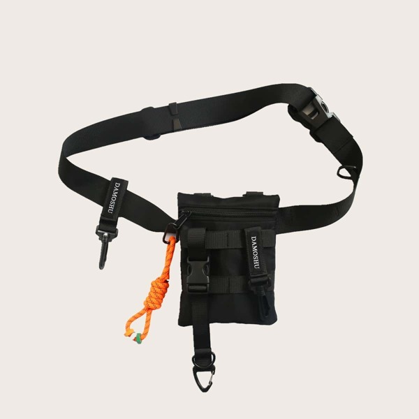 

Men Release Buckle Decor Fanny Pack, Black