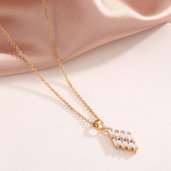 

Gemstone Engraved Necklace, Gold