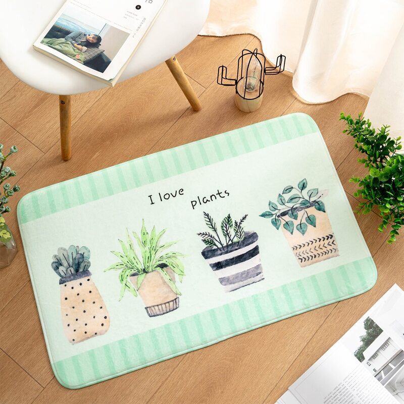 

Plant Print Floor Mat, Multicolor
