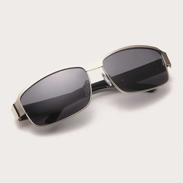 

Men Metal Square Frame Sunglasses, Grey