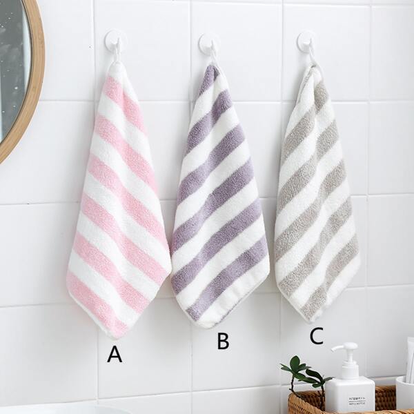 

1pc Striped Pattern Towel, Multicolor