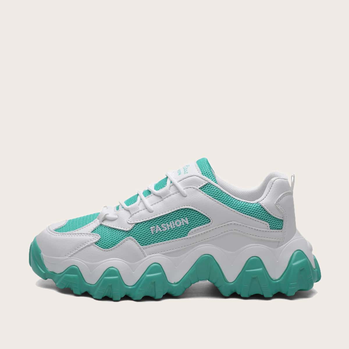 

Guys Letter Embroidered Two Tone Chunky Sneakers, Green