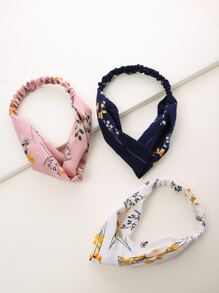 3pcs Leaf Pattern Headband - Multicolor - View 1