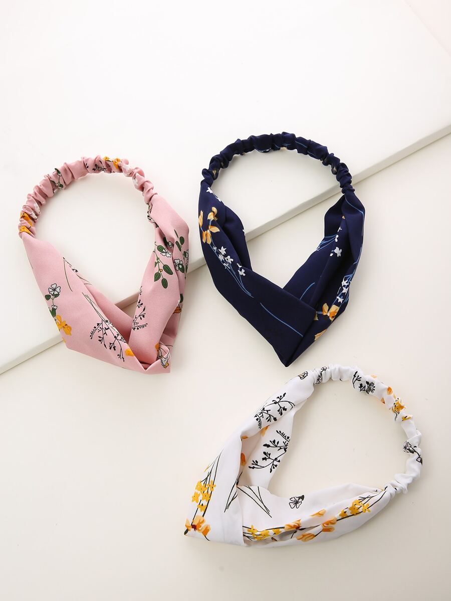 3pcs Leaf Pattern Headband - Multicolor - View 1