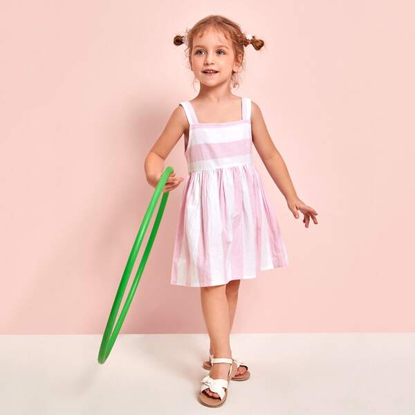 

Toddler Girls Striped Zip Back Cami Dress, Multicolor