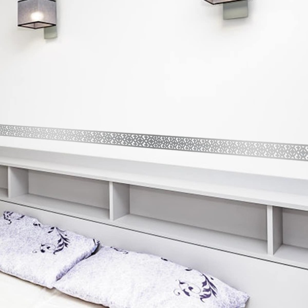

10pcs Geometric Pattern Baseboard Sticker, Silver