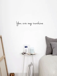 Slogan Graphic Wall Sticker, Black Slogan Wall Decal For Home Decor, Stickers, Wall Decal, Vinyl Decal For Home Decorations, Spring Decoration Items Refresh Your Home, Rama Decoration Stickers Gifts Birthday Graduation - Black - View 1