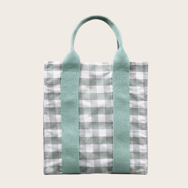 

Girls Plaid Tote Bag, Green