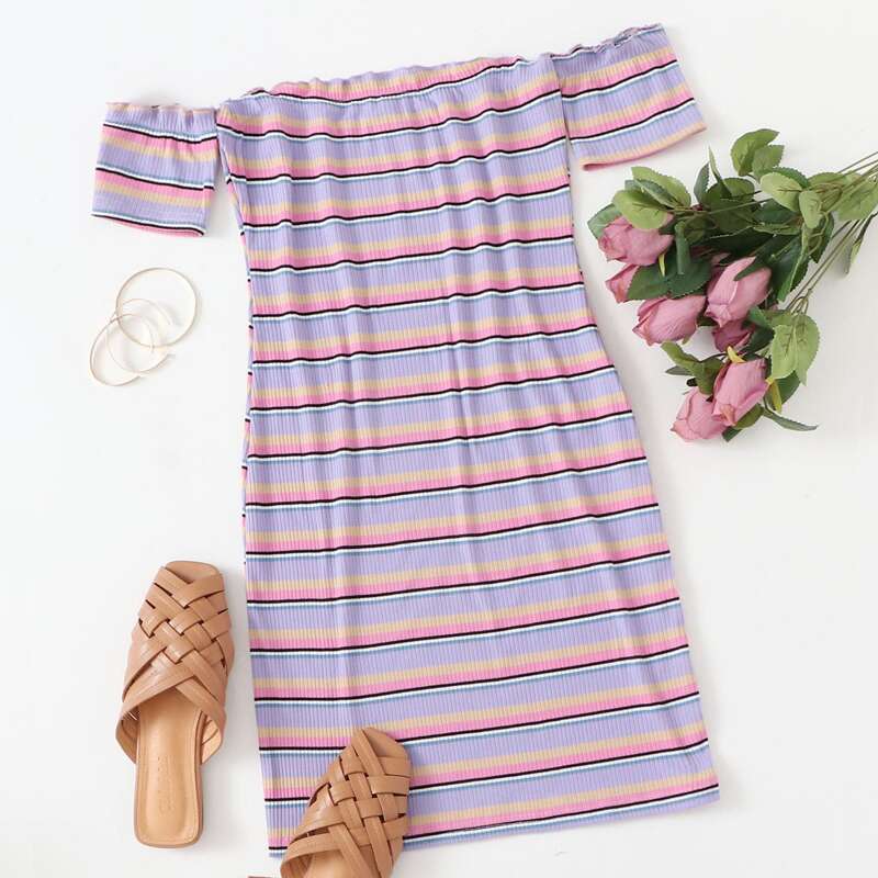 

Striped Tee Dress, Multicolor