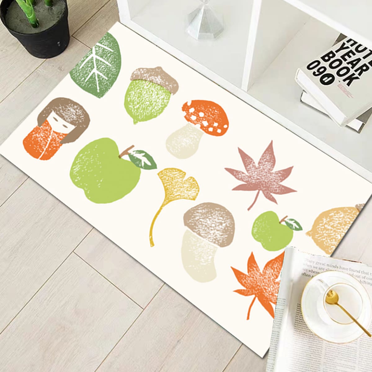 

Plant Print Floor Mat, Multicolor