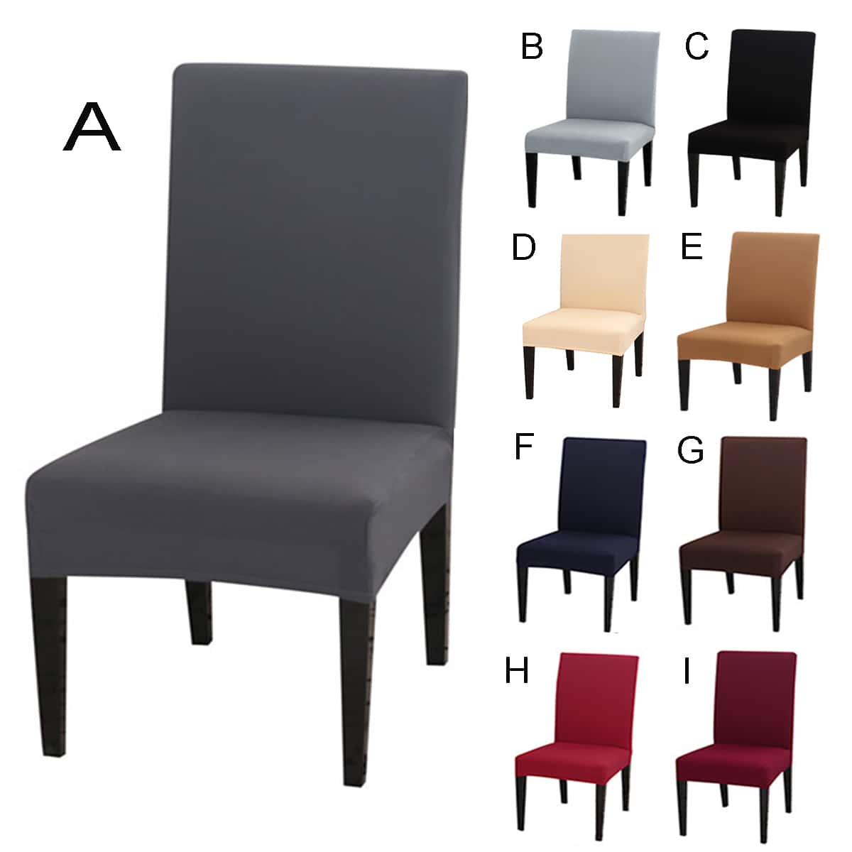 

1pc Solid Stretchy Chair Cover, Multicolor