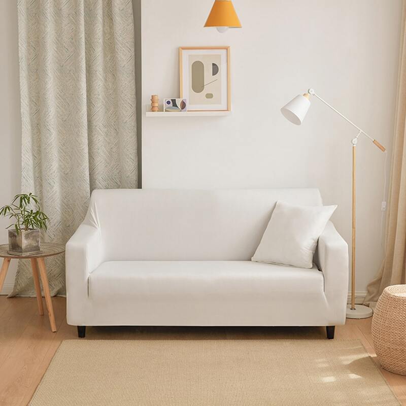 

Solid Stretchy Sofa Cover Without Cushion, White