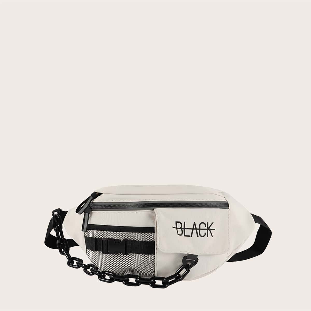 

Guys Letter Graphic Fanny Pack, White