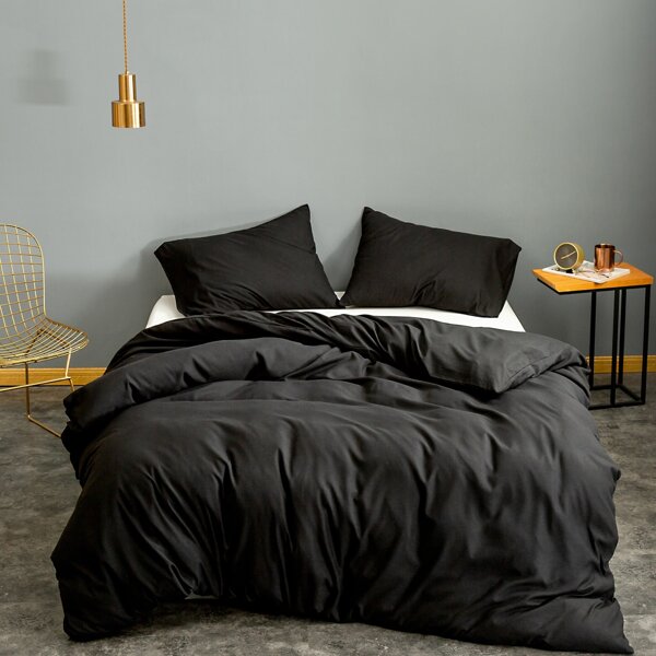 

Solid Bedding Set Without Filler, Black