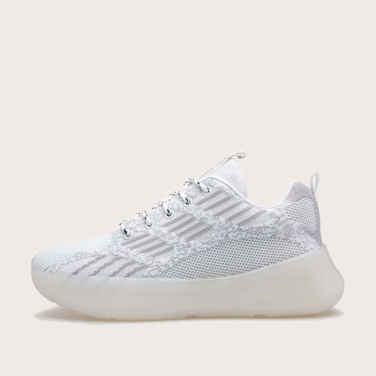 

Guys Lace-up Front Knit Sneakers, White
