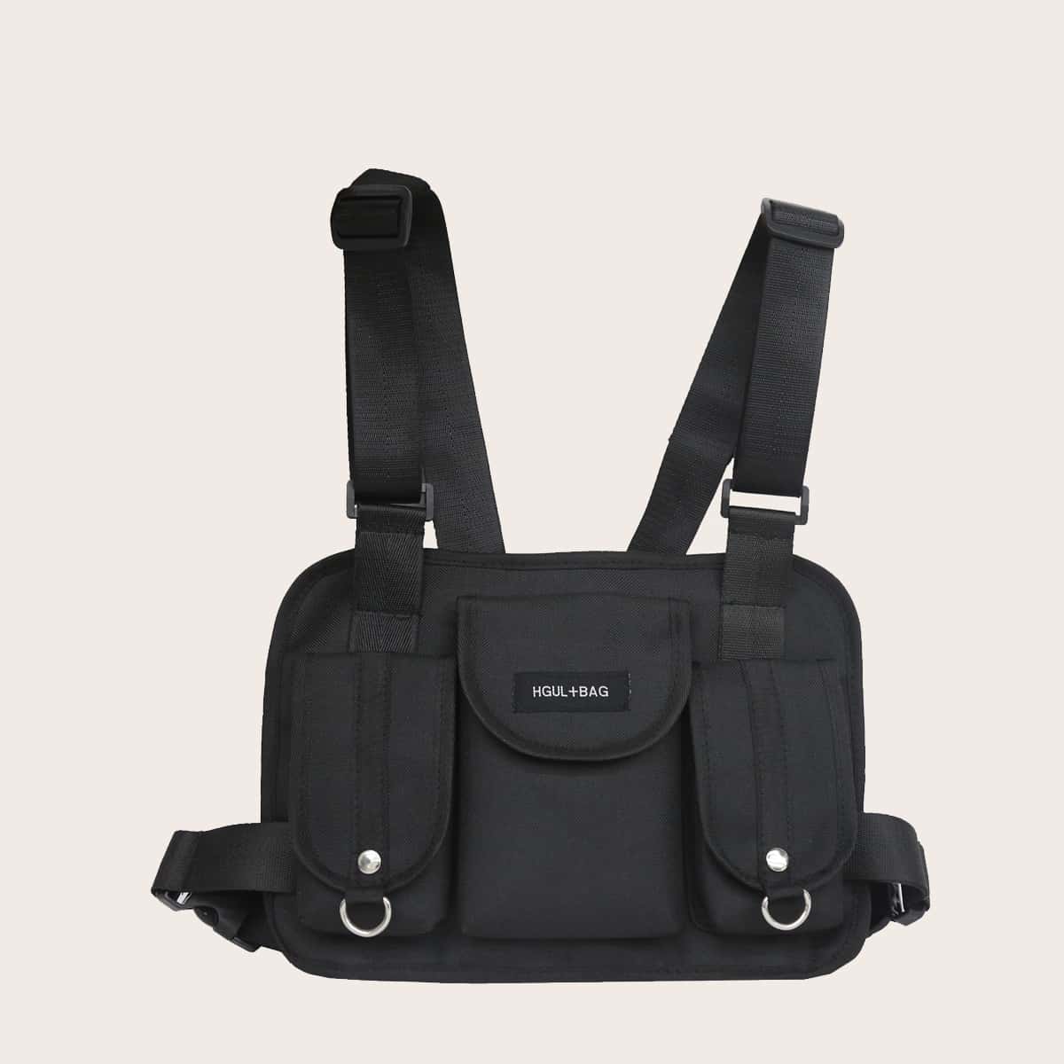 

Guys Flap Chest Bag, Black