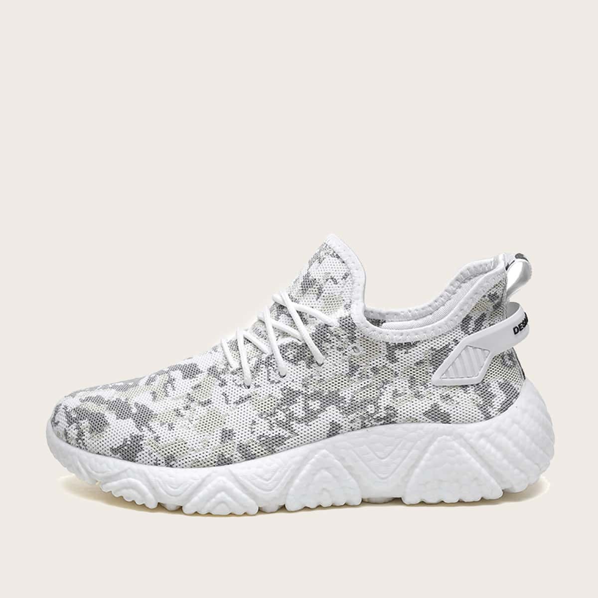 

Guys Camo Pattern Lace-up Front Sneakers, Grey