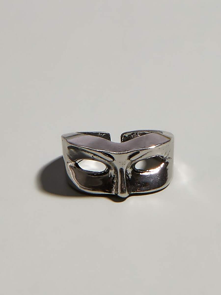 Men Hollow Out Cuff Ring - Silver - View 1